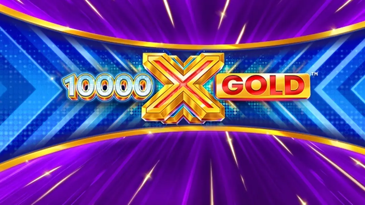 Interface brilhante e dourada do slot 10,000 X Gold