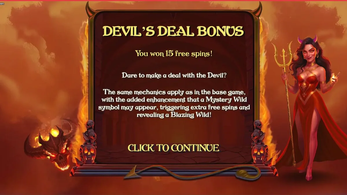 Demon Queen slot com tema gótico e símbolos de frutas flamejantes